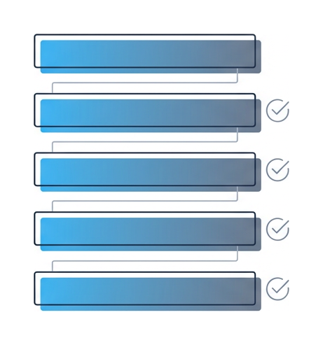 Five stacked rows of schematic domain strings, each row with a single character subtly different from the one above